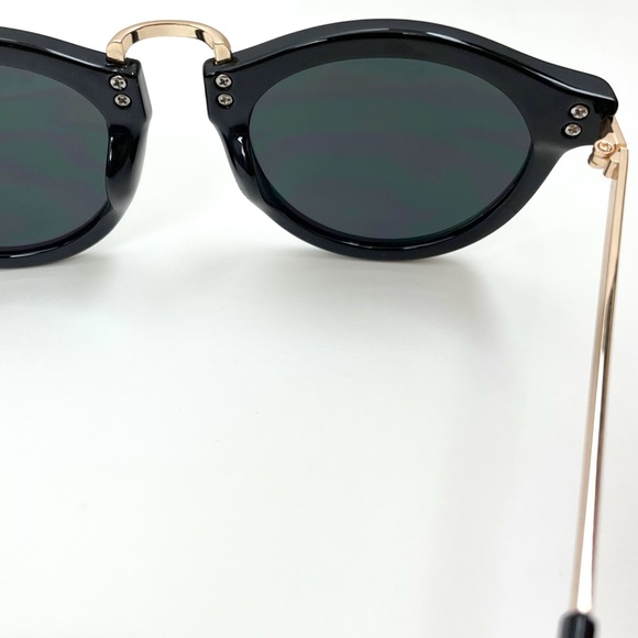 Black Lenses/Gold Metal Frame Sunglasses - Picture 6 of 7